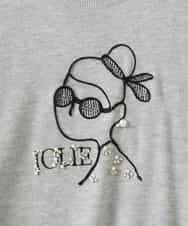 ZMFAE50120 al'aise modulation(アレーズモジュレーション) 【洗える】ビジュー刺繍デザインニットプルオーバー ライトグレー