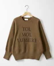 ZMFAE51120 al'aise modulation(アレーズモジュレーション) 【洗える】ロゴ刺繍ニットプルオーバー ブラウン