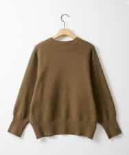 ZMFAE51120 al'aise modulation(アレーズモジュレーション) 【洗える】ロゴ刺繍ニットプルオーバー ブラウン