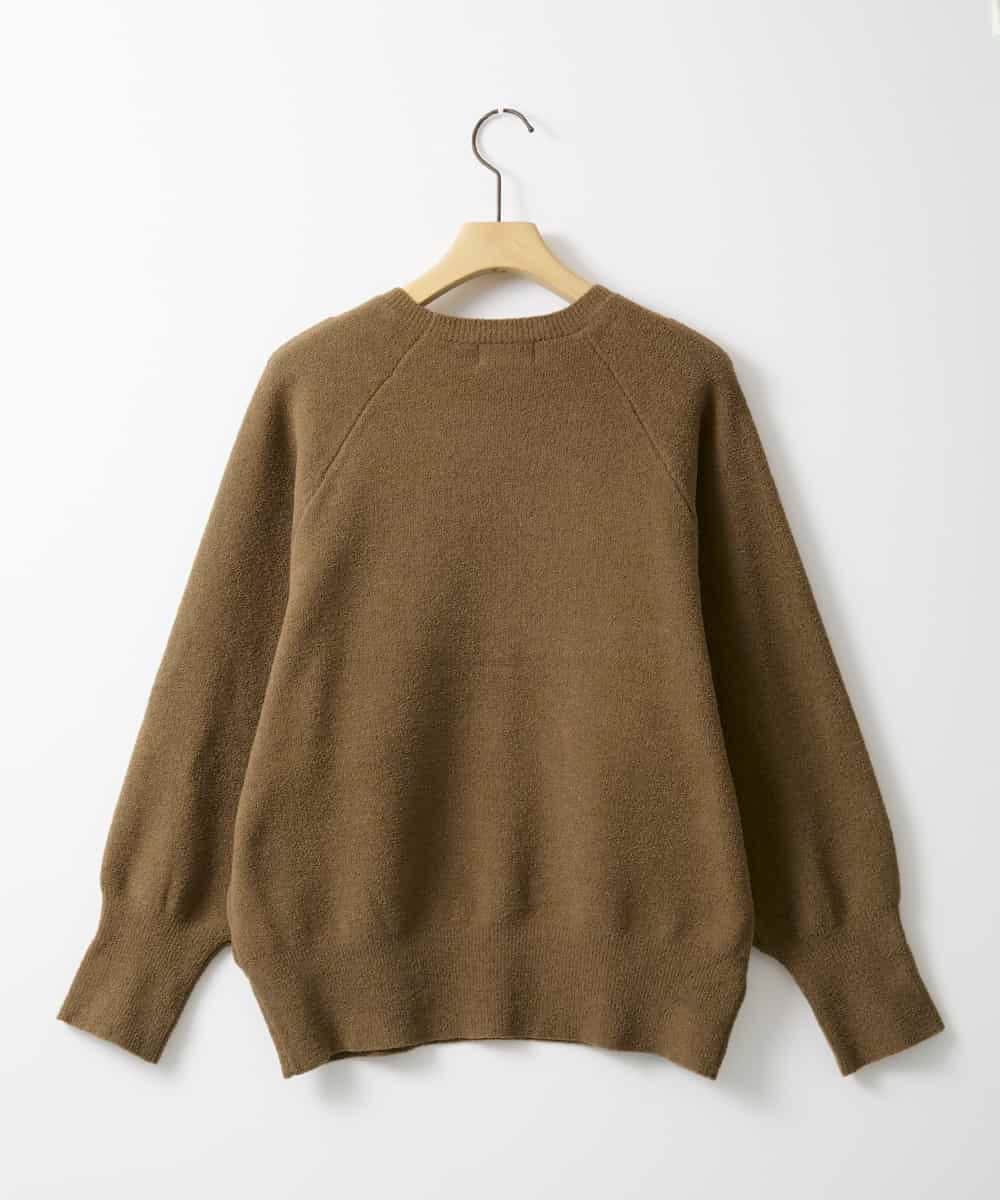 ZMFAE51120 al'aise modulation(アレーズモジュレーション) 【洗える】ロゴ刺繍ニットプルオーバー ブラウン