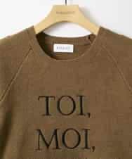 ZMFAE51120 al'aise modulation(アレーズモジュレーション) 【洗える】ロゴ刺繍ニットプルオーバー ブラウン