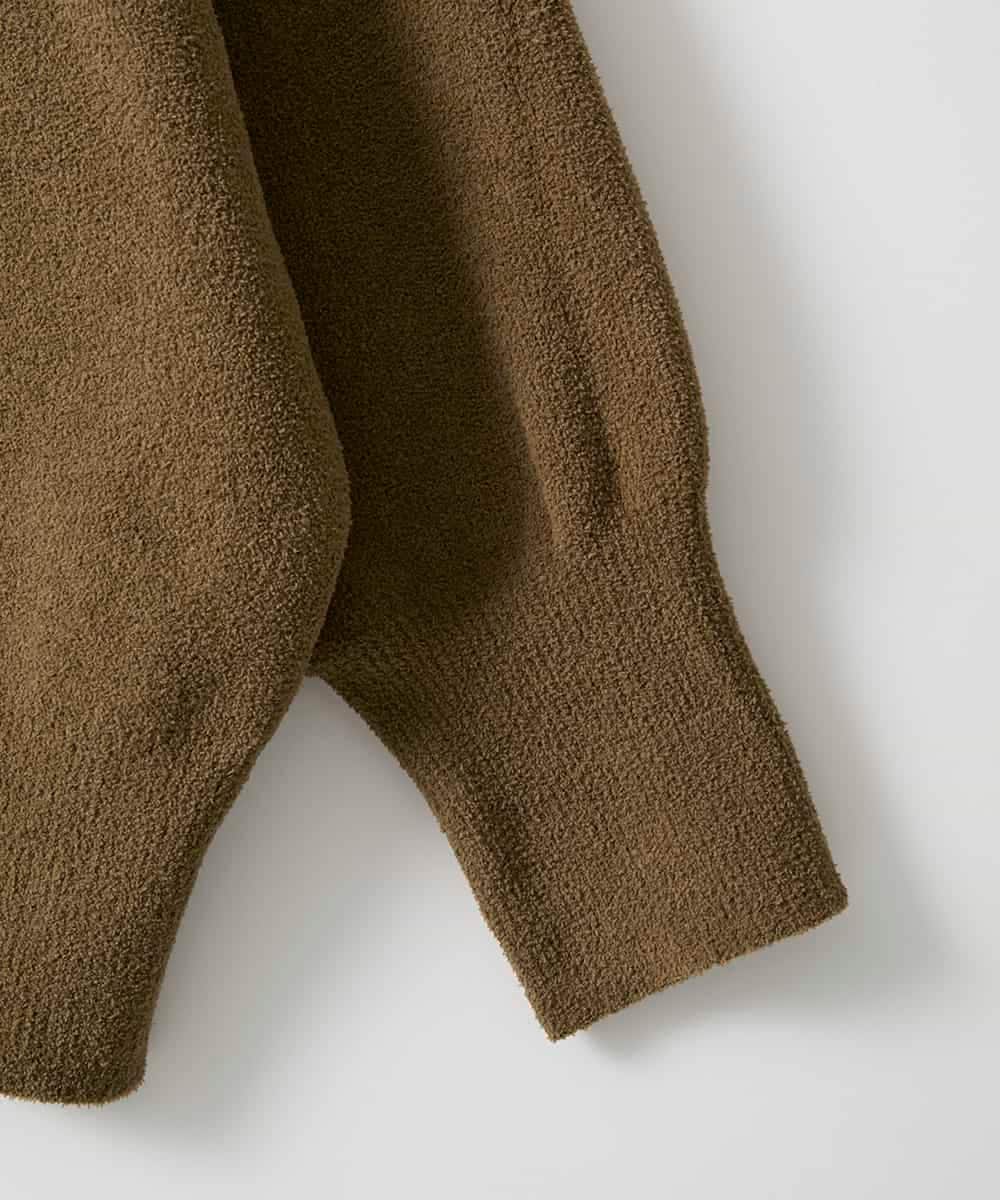 ZMFAE51120 al'aise modulation(アレーズモジュレーション) 【洗える】ロゴ刺繍ニットプルオーバー ブラウン