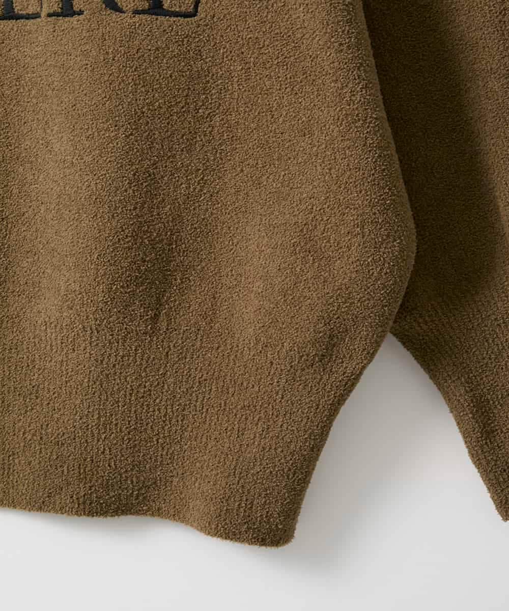 ZMFAE51120 al'aise modulation(アレーズモジュレーション) 【洗える】ロゴ刺繍ニットプルオーバー ブラウン