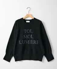 ZMFAE51120 al'aise modulation(アレーズモジュレーション) 【洗える】ロゴ刺繍ニットプルオーバー ブラック