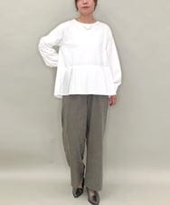 ZMFAE54150 al'aise modulation(アレーズモジュレーション) 【セットアイテム/洗える】プリーツブラウス×バッククロスニットベスト ブラウン