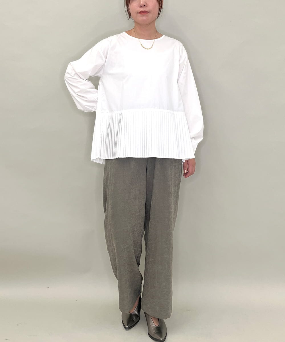 ZMFAE54150 al'aise modulation(アレーズモジュレーション) 【セットアイテム/洗える】プリーツブラウス×バッククロスニットベスト ブラウン