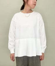 ZMFAE54150 al'aise modulation(アレーズモジュレーション) 【セットアイテム/洗える】プリーツブラウス×バッククロスニットベスト ブラウン