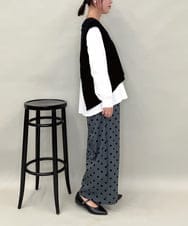 ZMFAE54150 al'aise modulation(アレーズモジュレーション) 【セットアイテム/洗える】プリーツブラウス×バッククロスニットベスト ブラック