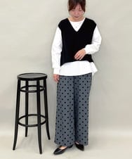 ZMFAE54150 al'aise modulation(アレーズモジュレーション) 【セットアイテム/洗える】プリーツブラウス×バッククロスニットベスト ブラック