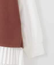 ZMFAE54150 al'aise modulation(アレーズモジュレーション) 【セットアイテム/洗える】プリーツブラウス×バッククロスニットベスト ブラウン