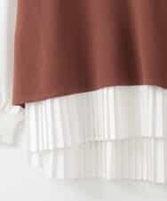 ZMFAE54150 al'aise modulation(アレーズモジュレーション) 【セットアイテム/洗える】プリーツブラウス×バッククロスニットベスト ブラウン