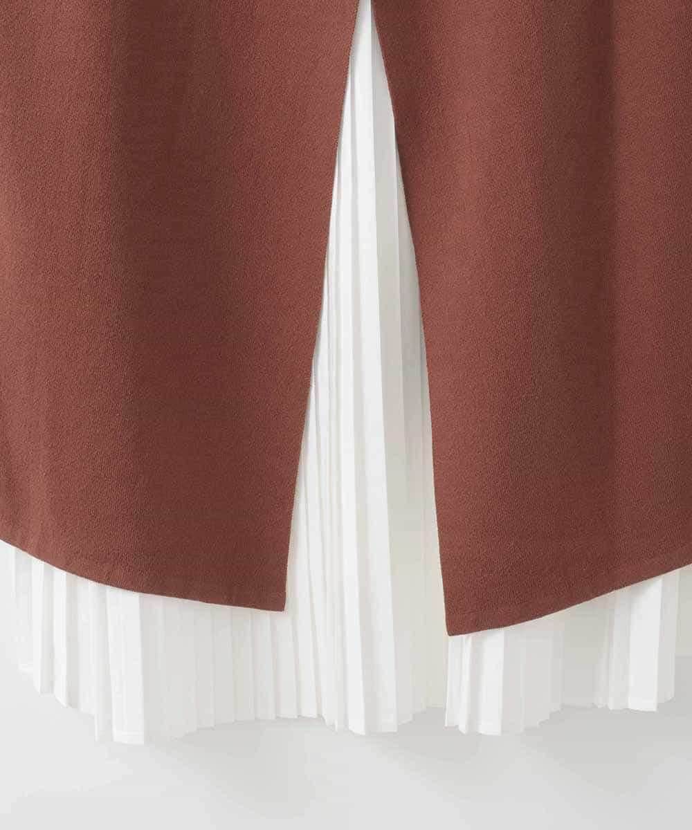 ZMFAE54150 al'aise modulation(アレーズモジュレーション) 【セットアイテム/洗える】プリーツブラウス×バッククロスニットベスト ブラウン