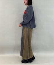 ZMFAE55099 al'aise modulation(アレーズモジュレーション) ロゴアクセントデザインニットプルオーバー ダークグレー