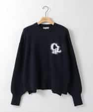 ZMFAE55099 al'aise modulation(アレーズモジュレーション) ロゴアクセントデザインニットプルオーバー ネイビー