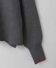 ZMFAE55099 al'aise modulation(アレーズモジュレーション) ロゴアクセントデザインニットプルオーバー ダークグレー