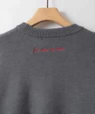 ZMFAE55099 al'aise modulation(アレーズモジュレーション) ロゴアクセントデザインニットプルオーバー ダークグレー