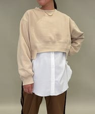 ZMFAE56130 al'aise modulation(アレーズモジュレーション) ブラウスレイヤードデザイントップ ベージュ