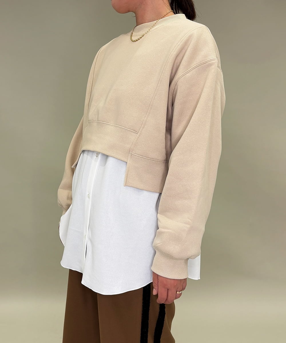 ZMFAE56130 al'aise modulation(アレーズモジュレーション) ブラウスレイヤードデザイントップ ベージュ