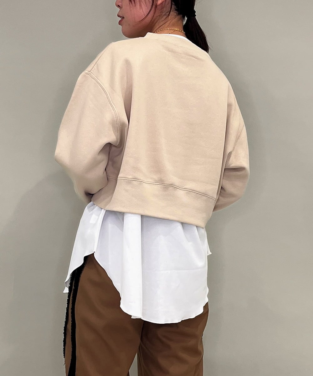 ZMFAE56130 al'aise modulation(アレーズモジュレーション) ブラウスレイヤードデザイントップ ベージュ