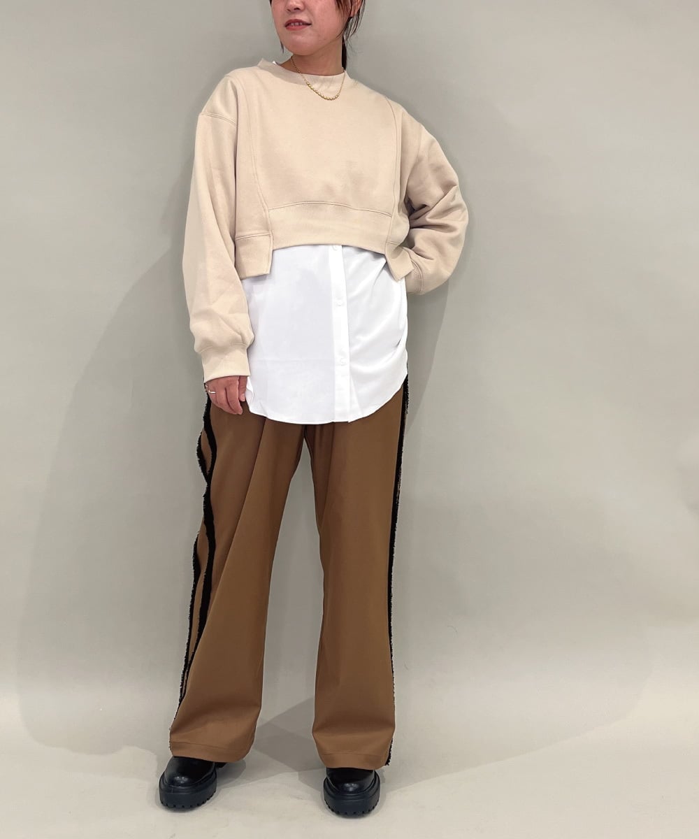 ZMFAE56130 al'aise modulation(アレーズモジュレーション) ブラウスレイヤードデザイントップ ベージュ