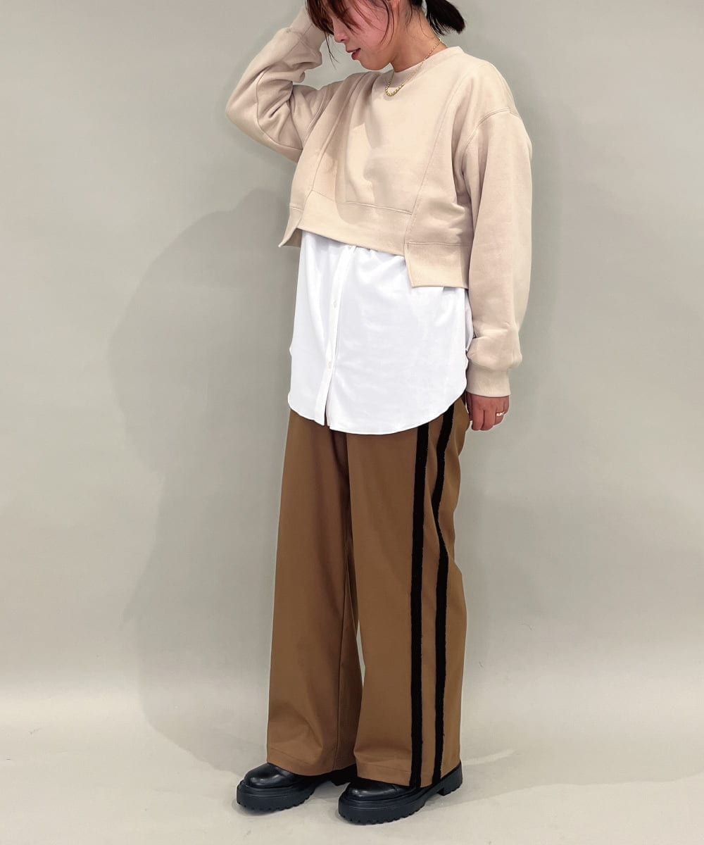 ZMFAE56130 al'aise modulation(アレーズモジュレーション) ブラウスレイヤードデザイントップ ベージュ