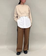 ZMFAE56130 al'aise modulation(アレーズモジュレーション) ブラウスレイヤードデザイントップ ベージュ