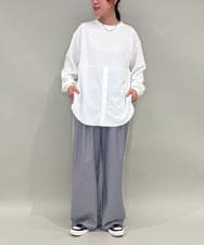 ZMFAE56130 al'aise modulation(アレーズモジュレーション) ブラウスレイヤードデザイントップ ダークグレー