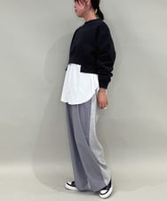 ZMFAE56130 al'aise modulation(アレーズモジュレーション) ブラウスレイヤードデザイントップ ダークグレー