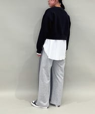 ZMFAE56130 al'aise modulation(アレーズモジュレーション) ブラウスレイヤードデザイントップ ダークグレー