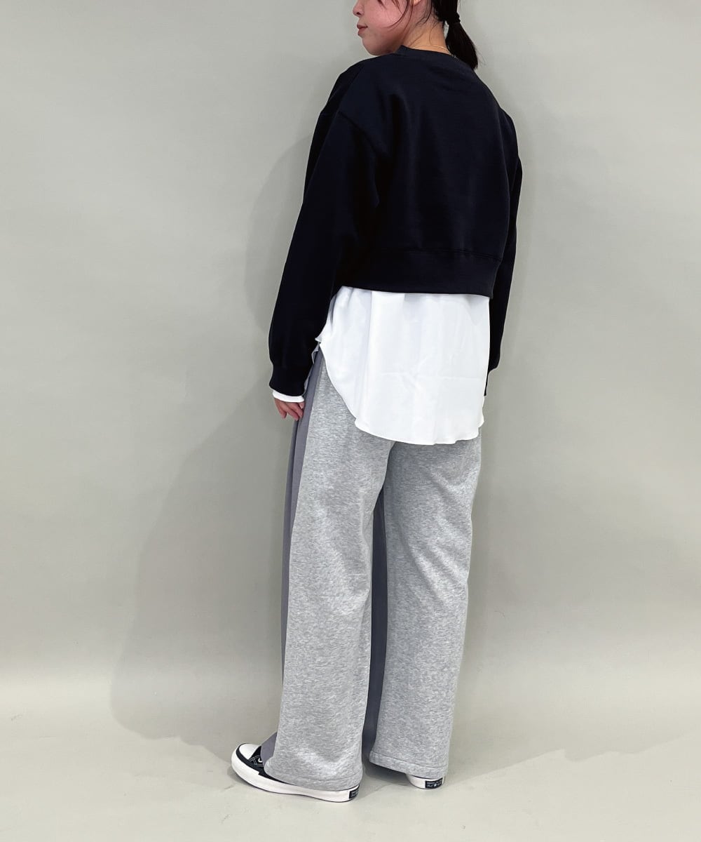 ZMFAE56130 al'aise modulation(アレーズモジュレーション) ブラウスレイヤードデザイントップ ダークグレー