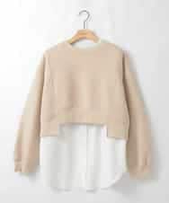 ZMFAE56130 al'aise modulation(アレーズモジュレーション) ブラウスレイヤードデザイントップ ベージュ