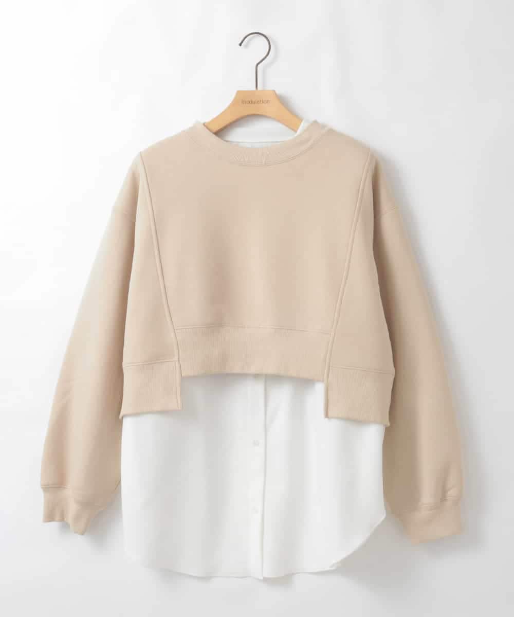 ZMFAE56130 al'aise modulation(アレーズモジュレーション) ブラウスレイヤードデザイントップ ベージュ