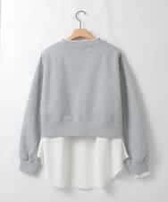 ZMFAE56130 al'aise modulation(アレーズモジュレーション) ブラウスレイヤードデザイントップ ライトグレー