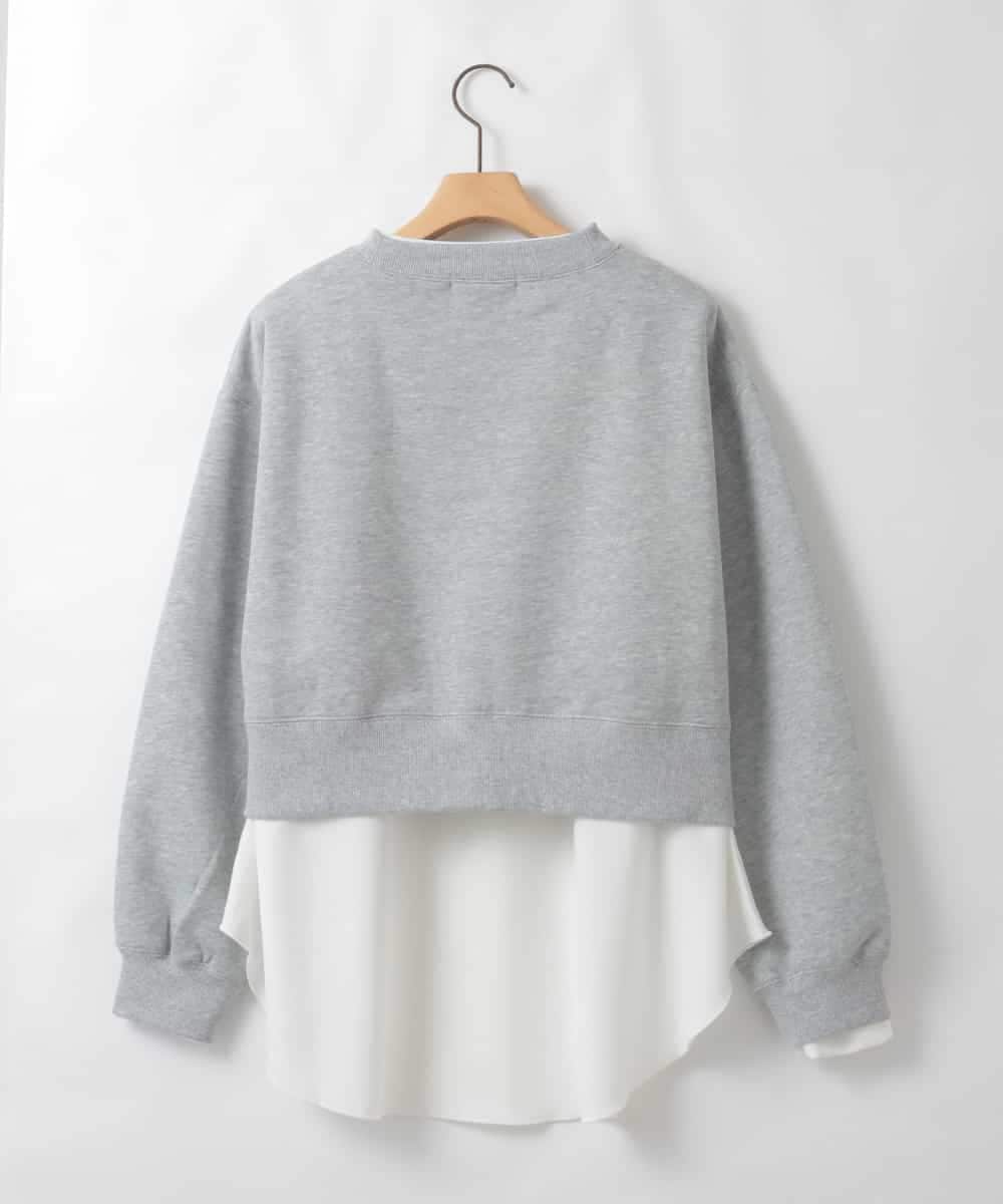 ZMFAE56130 al'aise modulation(アレーズモジュレーション) ブラウスレイヤードデザイントップ ライトグレー