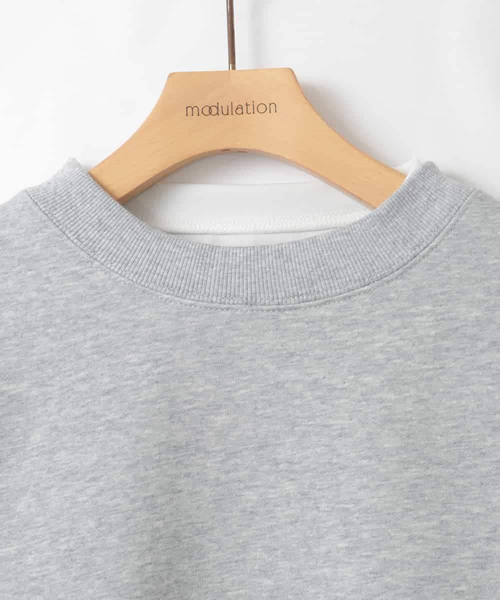 ZMFAE56130 al'aise modulation(アレーズモジュレーション) ブラウスレイヤードデザイントップ ライトグレー