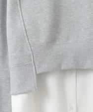 ZMFAE56130 al'aise modulation(アレーズモジュレーション) ブラウスレイヤードデザイントップ ライトグレー