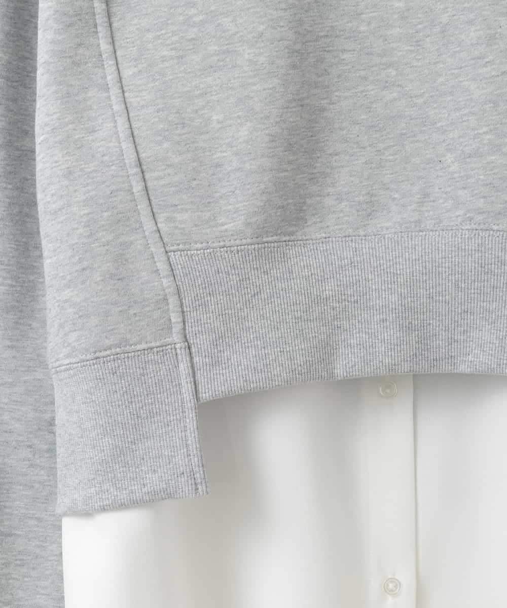 ZMFAE56130 al'aise modulation(アレーズモジュレーション) ブラウスレイヤードデザイントップ ライトグレー