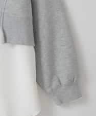 ZMFAE56130 al'aise modulation(アレーズモジュレーション) ブラウスレイヤードデザイントップ ライトグレー