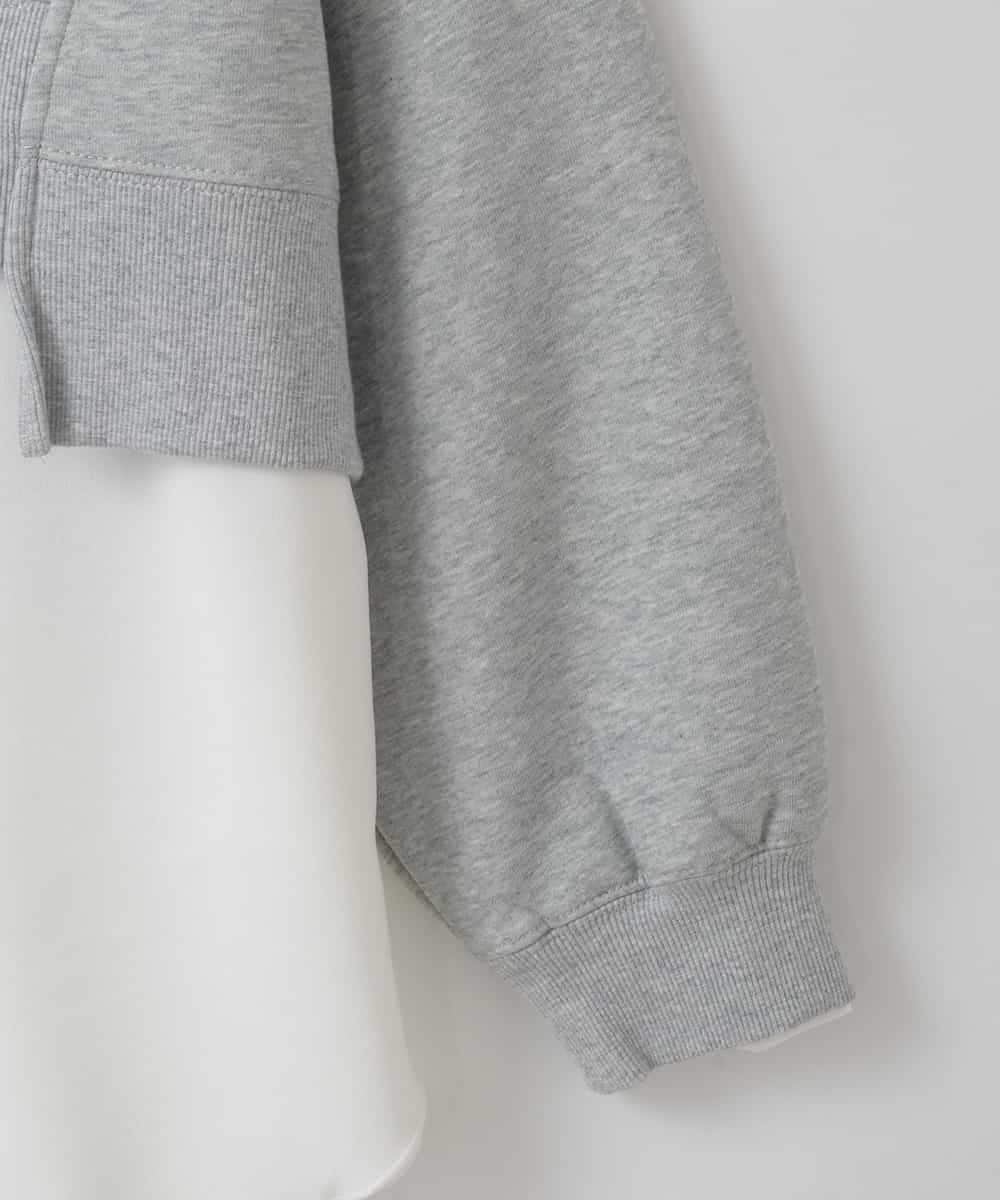 ZMFAE56130 al'aise modulation(アレーズモジュレーション) ブラウスレイヤードデザイントップ ライトグレー