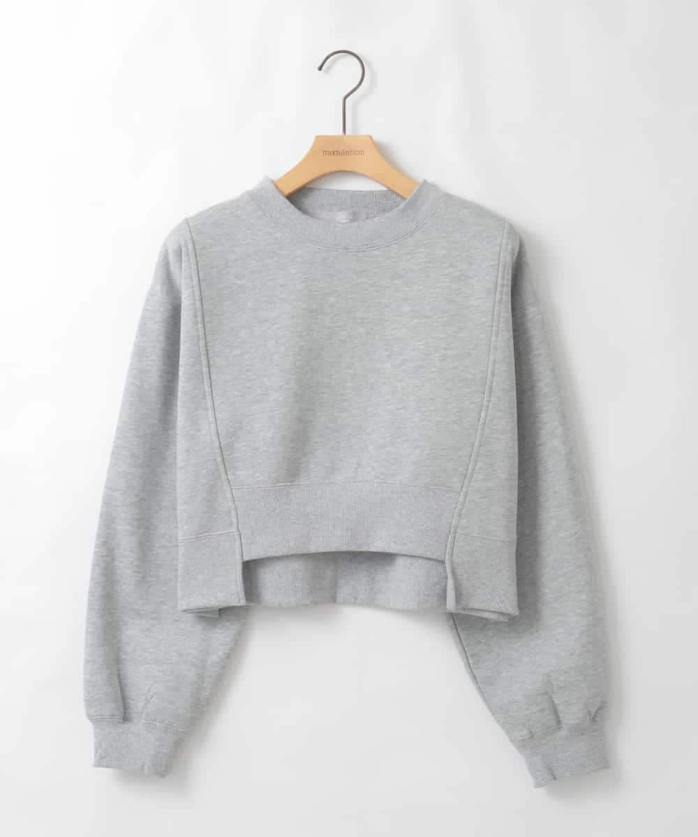 ZMFAE56130 al'aise modulation(アレーズモジュレーション) ブラウスレイヤードデザイントップ ライトグレー