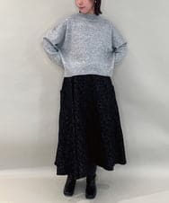 ZMFAE60120 al'aise modulation(アレーズモジュレーション) ラメスパングルニットプルオーバー グレー