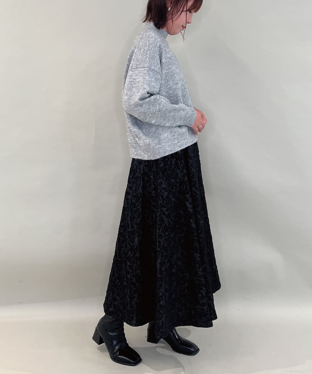 ZMFAE60120 al'aise modulation(アレーズモジュレーション) ラメスパングルニットプルオーバー グレー