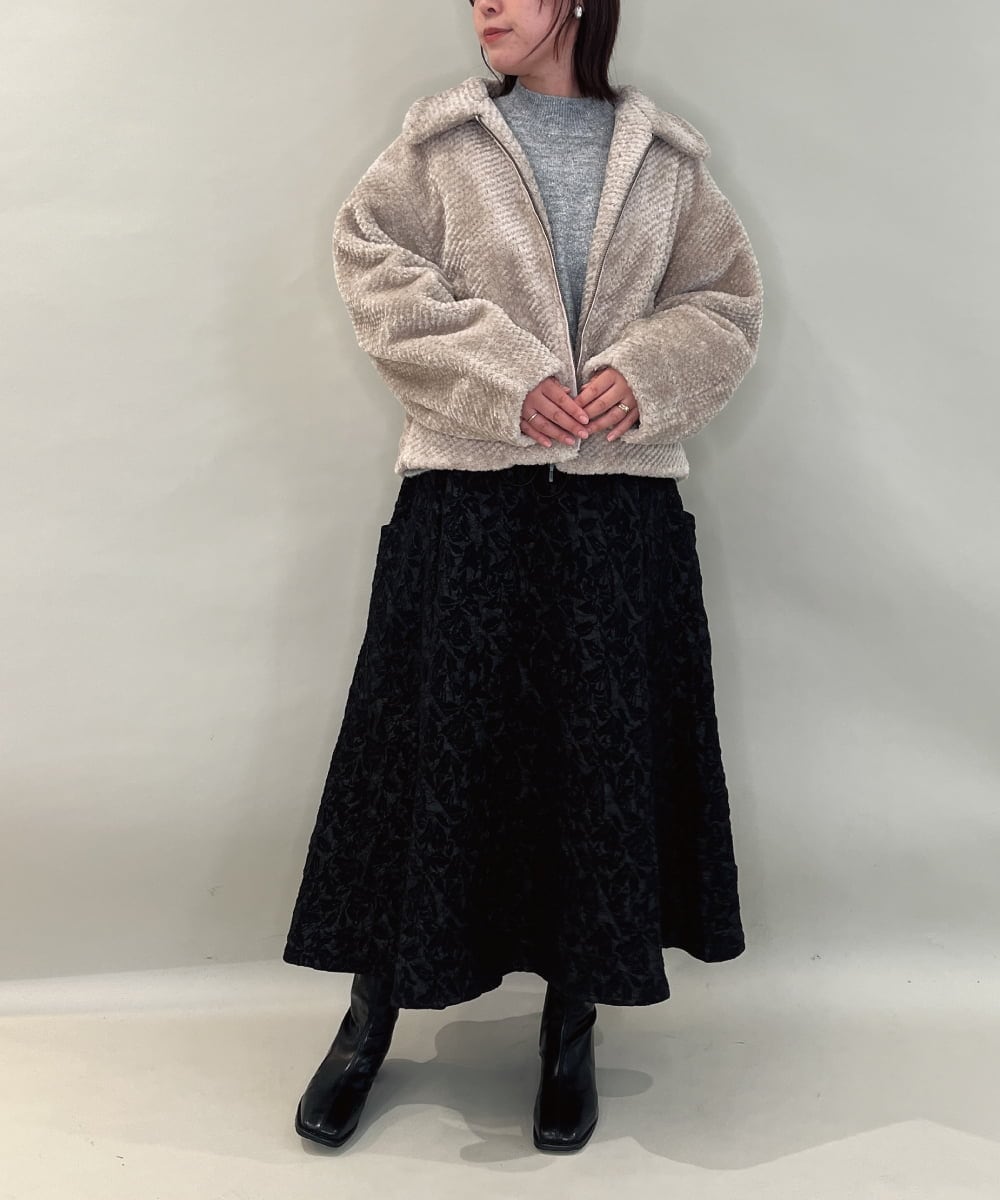 ZMFAE60120 al'aise modulation(アレーズモジュレーション) ラメスパングルニットプルオーバー グレー