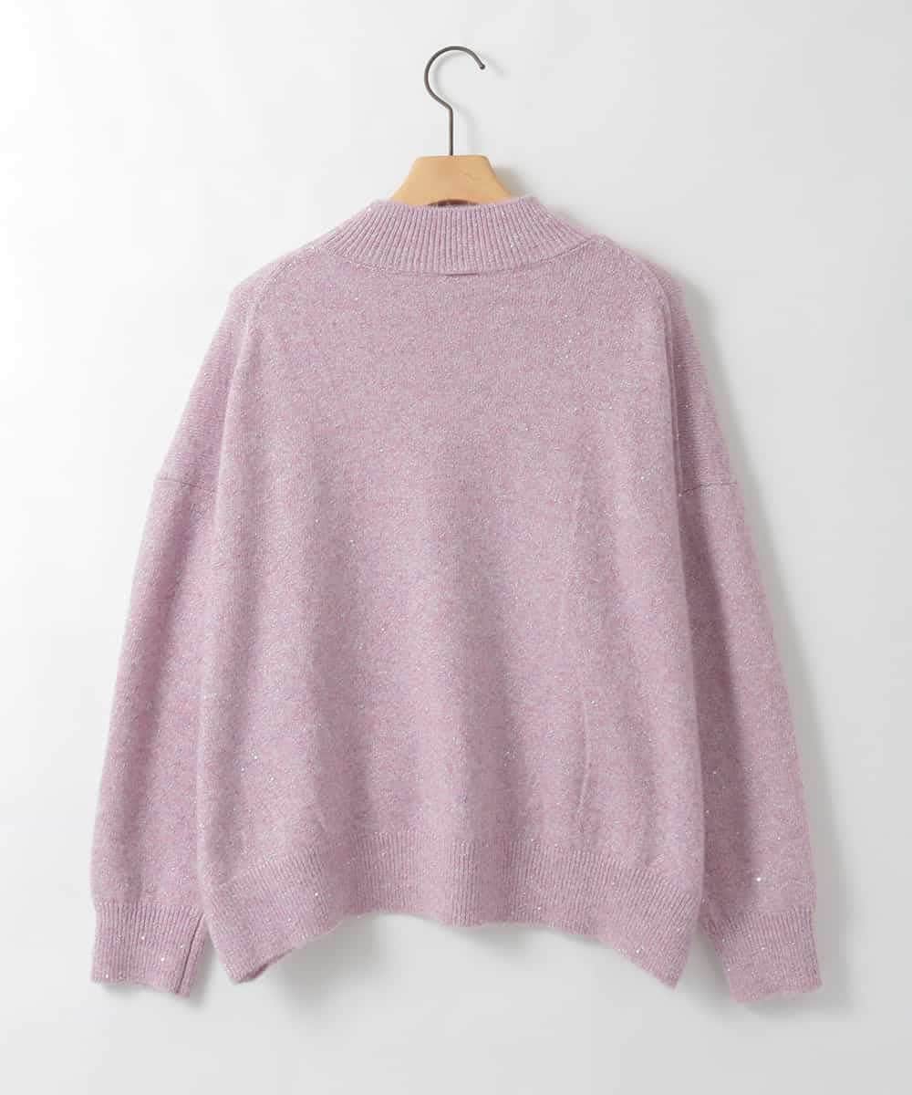 ZMFAE60120 al'aise modulation(アレーズモジュレーション) ラメスパングルニットプルオーバー ピンク