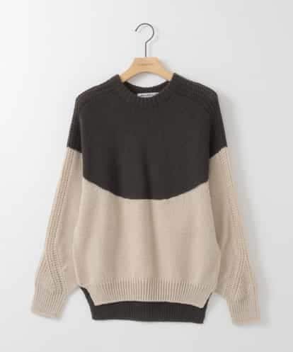 ZMFAE61150 al'aise modulation 【日本製】求心切り替え配色デザインニットプルオーバー
