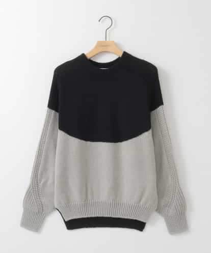 ZMFAE61150 al'aise modulation 【日本製】求心切り替え配色デザインニットプルオーバー