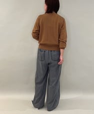 ZMFAE62150 al'aise modulation(アレーズモジュレーション) ワッペンアクセントニットプルオーバー ベージュ