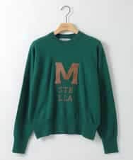 ZMFAE62150 al'aise modulation(アレーズモジュレーション) ワッペンアクセントニットプルオーバー グリーン