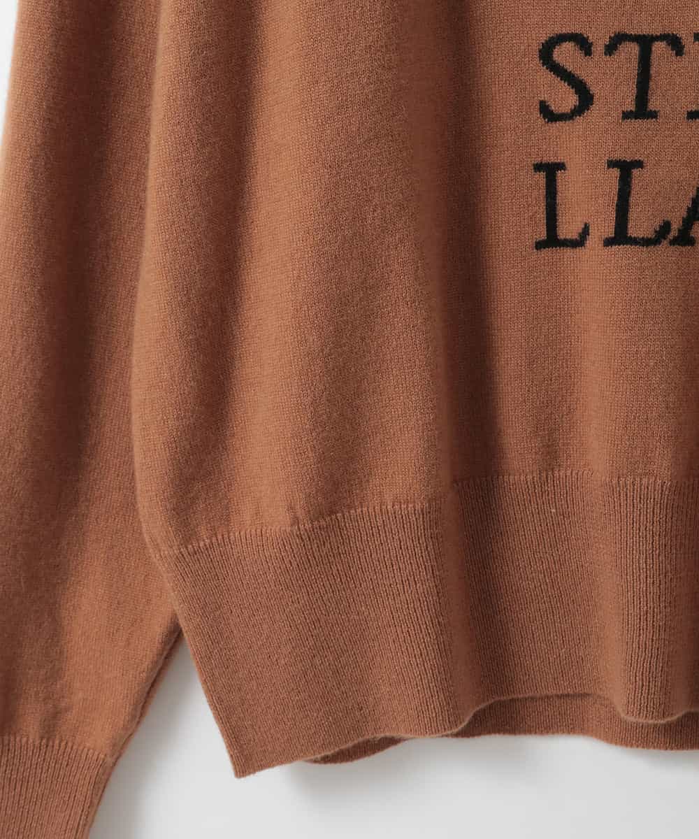 ZMFAE62150 al'aise modulation(アレーズモジュレーション) ワッペンアクセントニットプルオーバー ベージュ