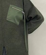 ZMFAE80089 al'aise modulation(アレーズモジュレーション) 異素材ポケットニットプルオーバー カーキ